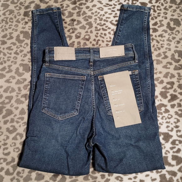 NWT Everlane The Way High Skinny Jeans Vintage Blue Size 25 Regular High Stretch - Picture 3 of 5